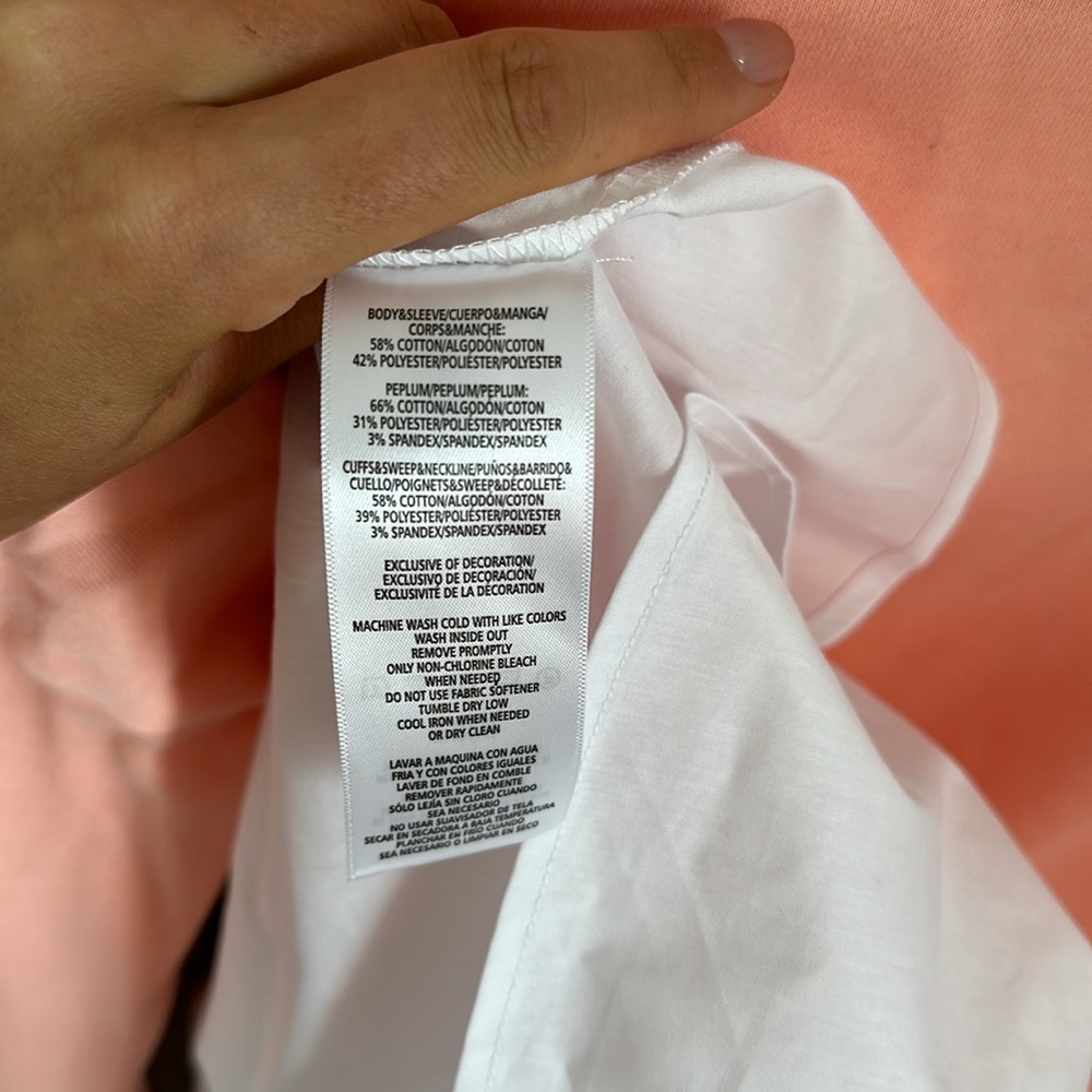 Peach Shirttail Twofer Sweatshirt Calvin Klein Jeans Size XS - Picture 11 of 12